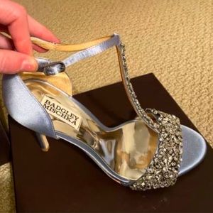 Badgley Mischka Crystal Embellished Heeled Sandals